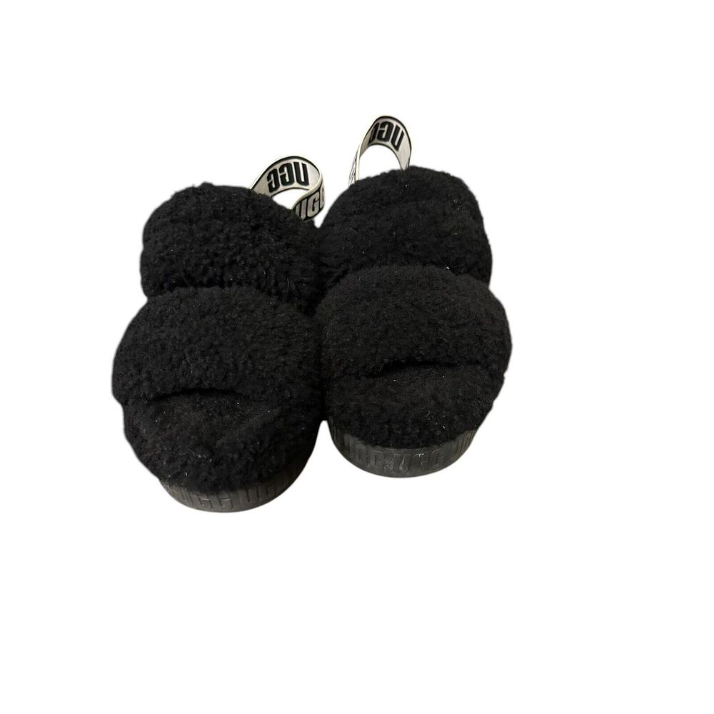 UGG Australia Women Fluff Yeah Slide Black Sandals US Size 9 - Picture 5 of 6